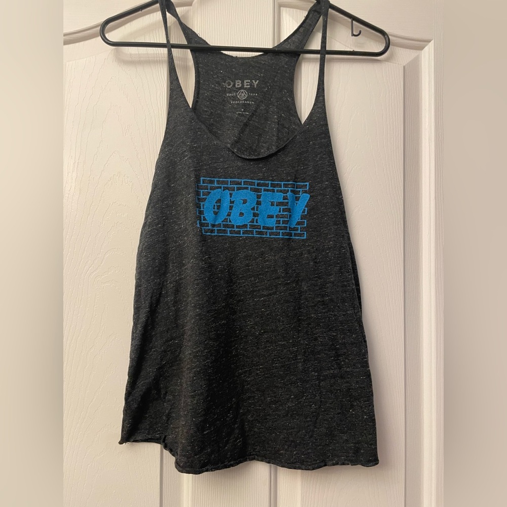Obey tank top, size medium Dark Grey